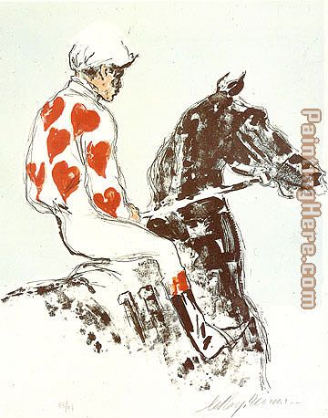 Jockey Suite Hearts painting - Leroy Neiman Jockey Suite Hearts art painting